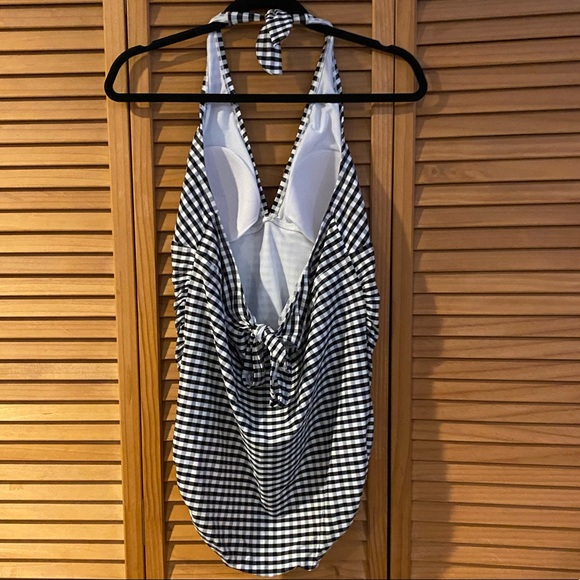 Checkered One Piece Bathing Suit - Picture 2 of 4